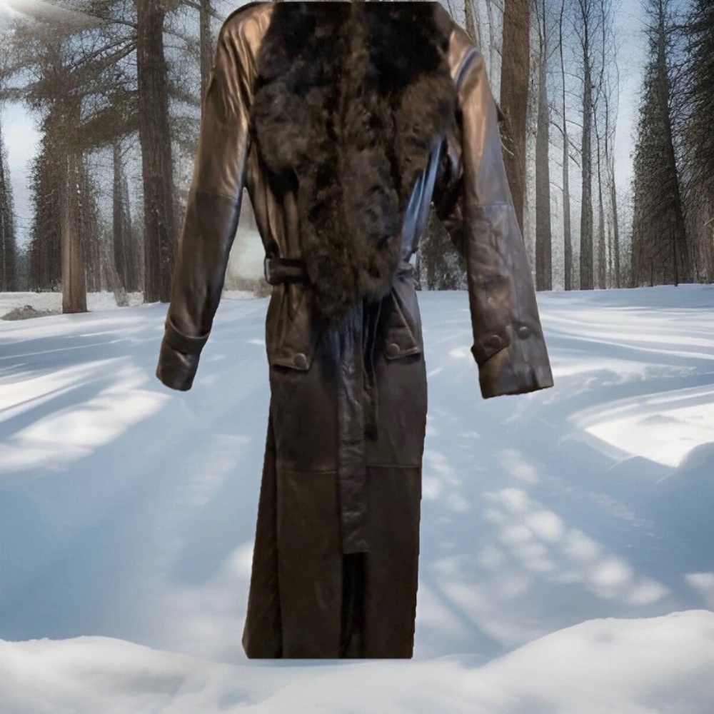 USA Beautiful, Designer, Full Length, Leather Trench/Long Coats (Unisex) L & XL - Picture 6 of 6